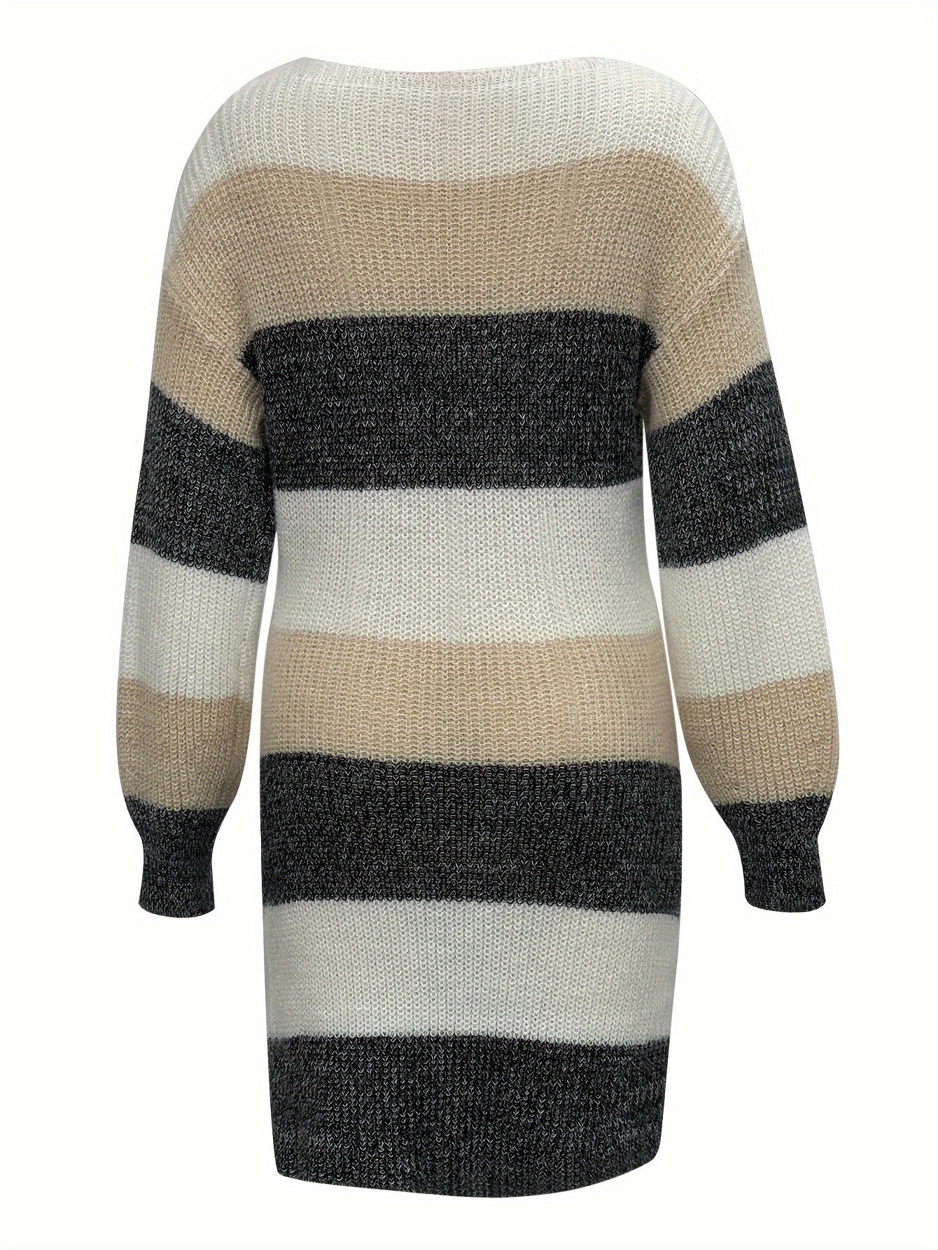 Knitted Dress with Fleece Effect